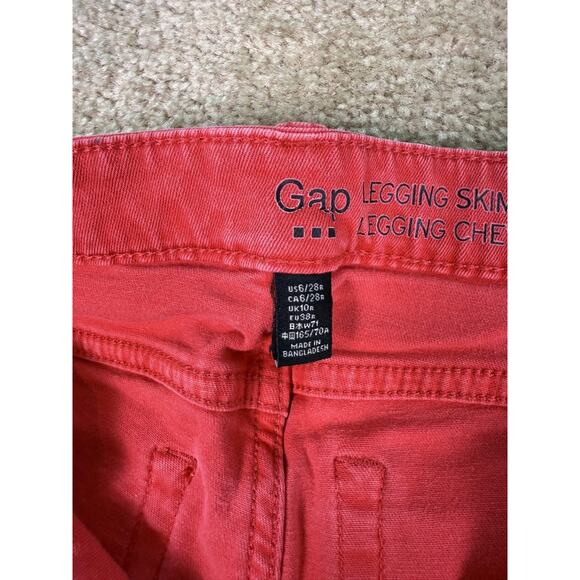 Gap Womens Jeans Size 6 28 R Skimmer Legging Pink Jean Stretch Denim Pants C516 - Picture 6 of 13